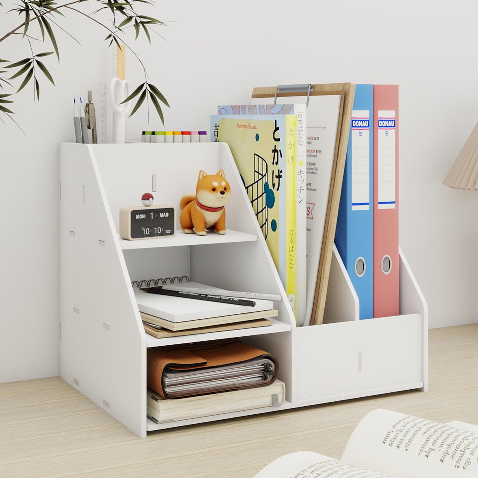 Amazon.co.jp: PUNCIA 卓上収納 ラック 書類ケース 事務用品 デスク