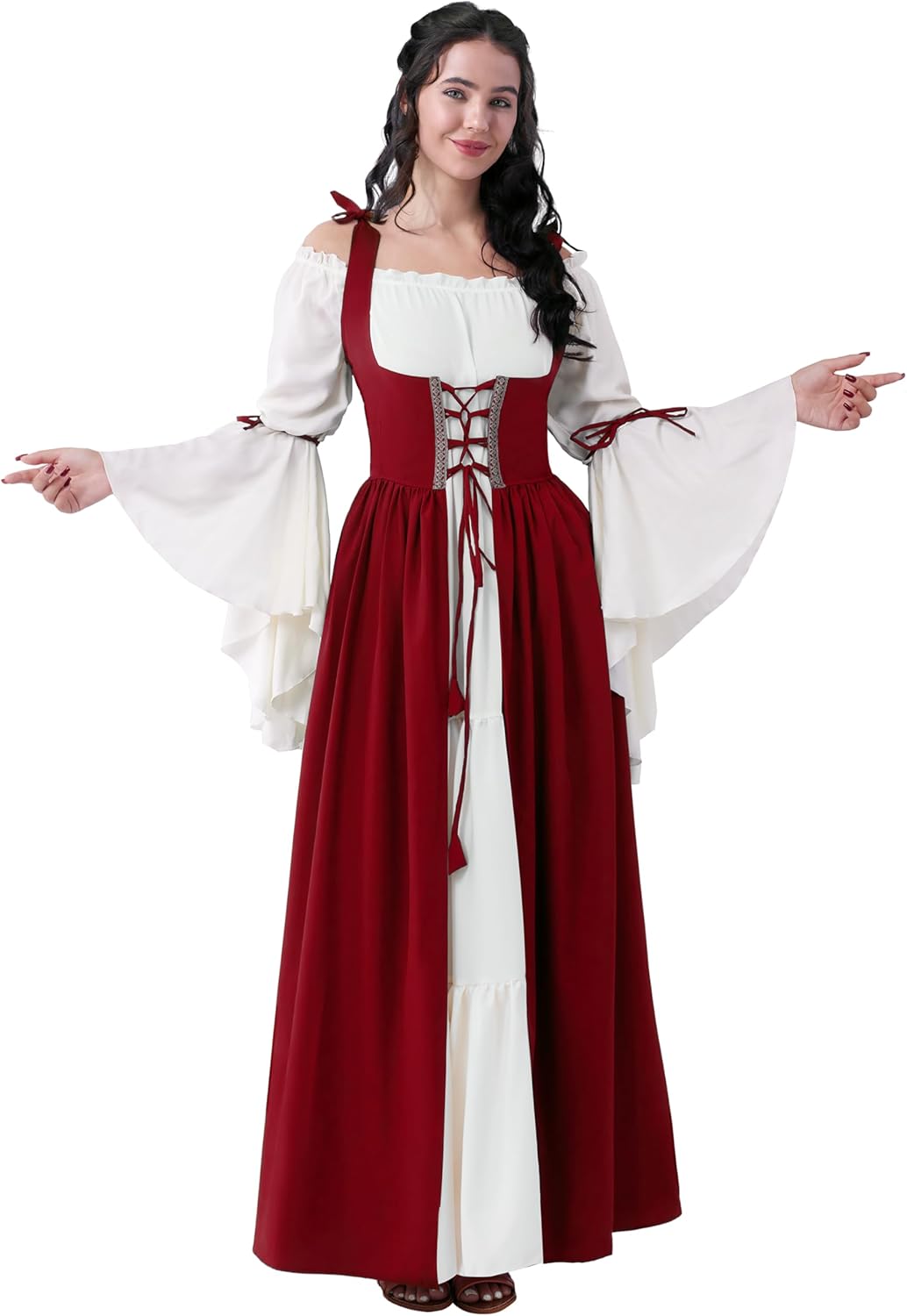 Spooktacular Creations Halloween Renaissance Costume Women, Renaissance Corset Dress, Plus Size Medieval Chemise for Cosplay - Image 3