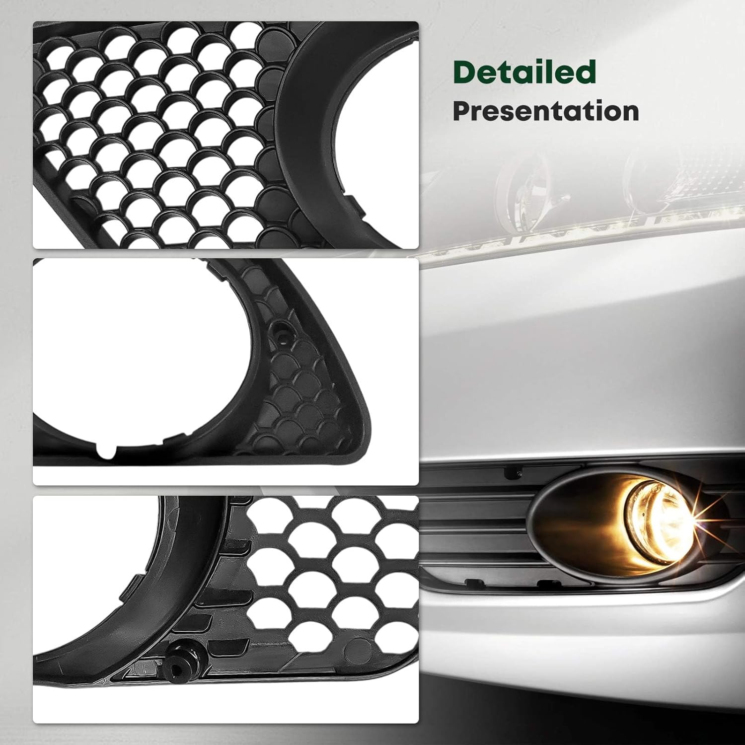 YHTAUTO Fog Light Bezel Fits Mercedes-Benz W204 C230 2008-2009 C250 2010-2011, C300 C350 2008-2011, Front Bumper Fog Light Cover Trim Left Driver Side