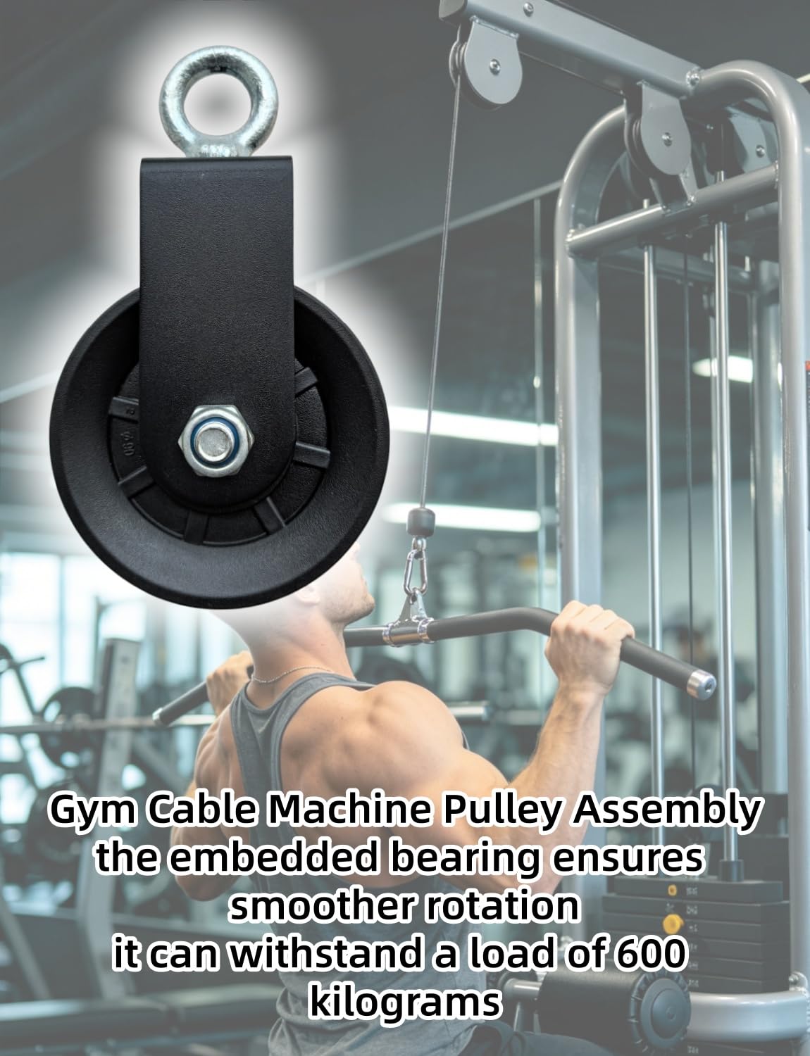 83.82cm Authentic LAT Pulldown Bar Kabelzug Pulley System für Home Gym - Latzugmaschine mit Latzugstange für Bizeps, Trizeps & Rücken Training, DIY Wandmontage, Fitness Zubehör