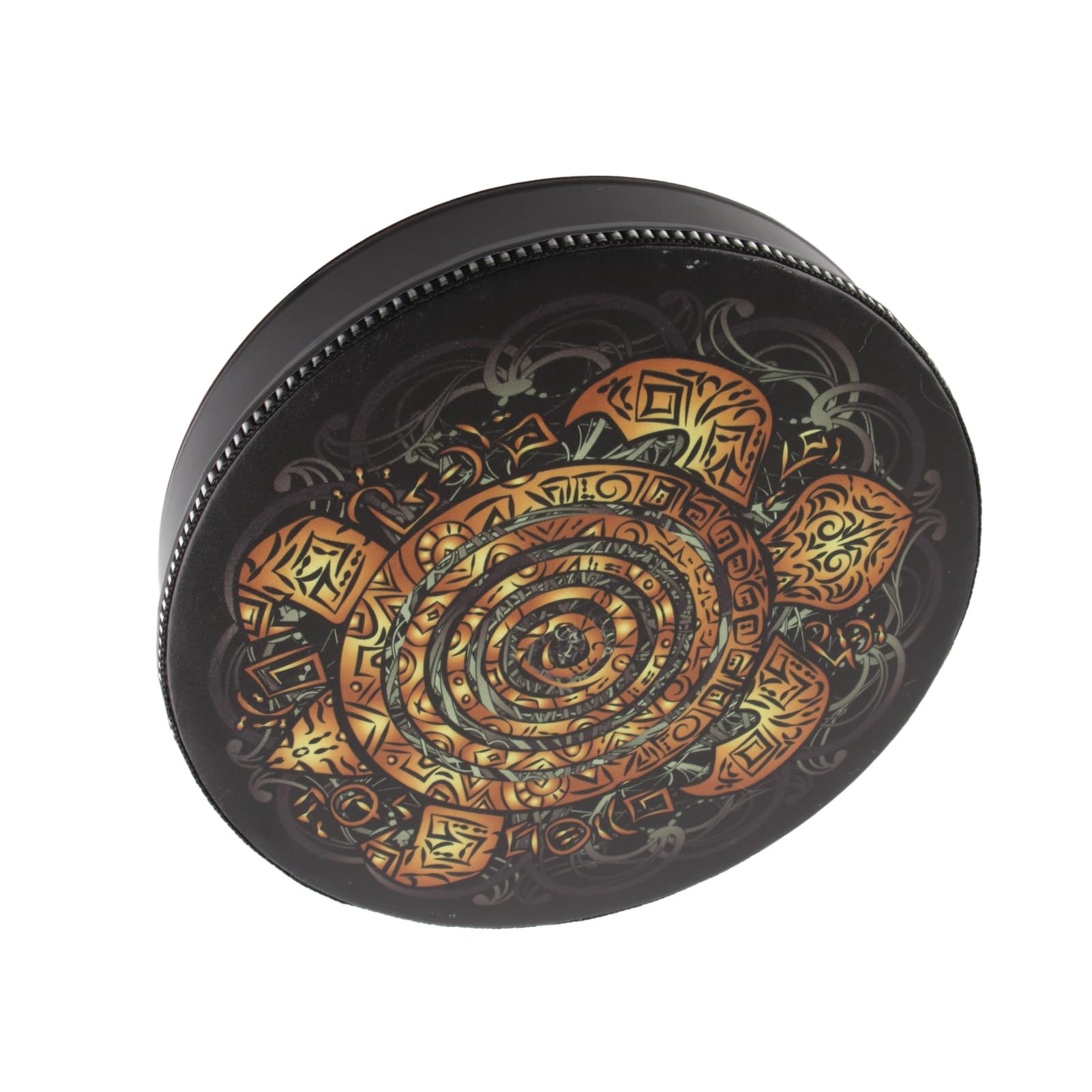 Tambor de Tótem de Tortuga Chamán para Terapia Sonido, Tambor Mano Desnuda con Concha Madera y Cabeza Piel Sintética