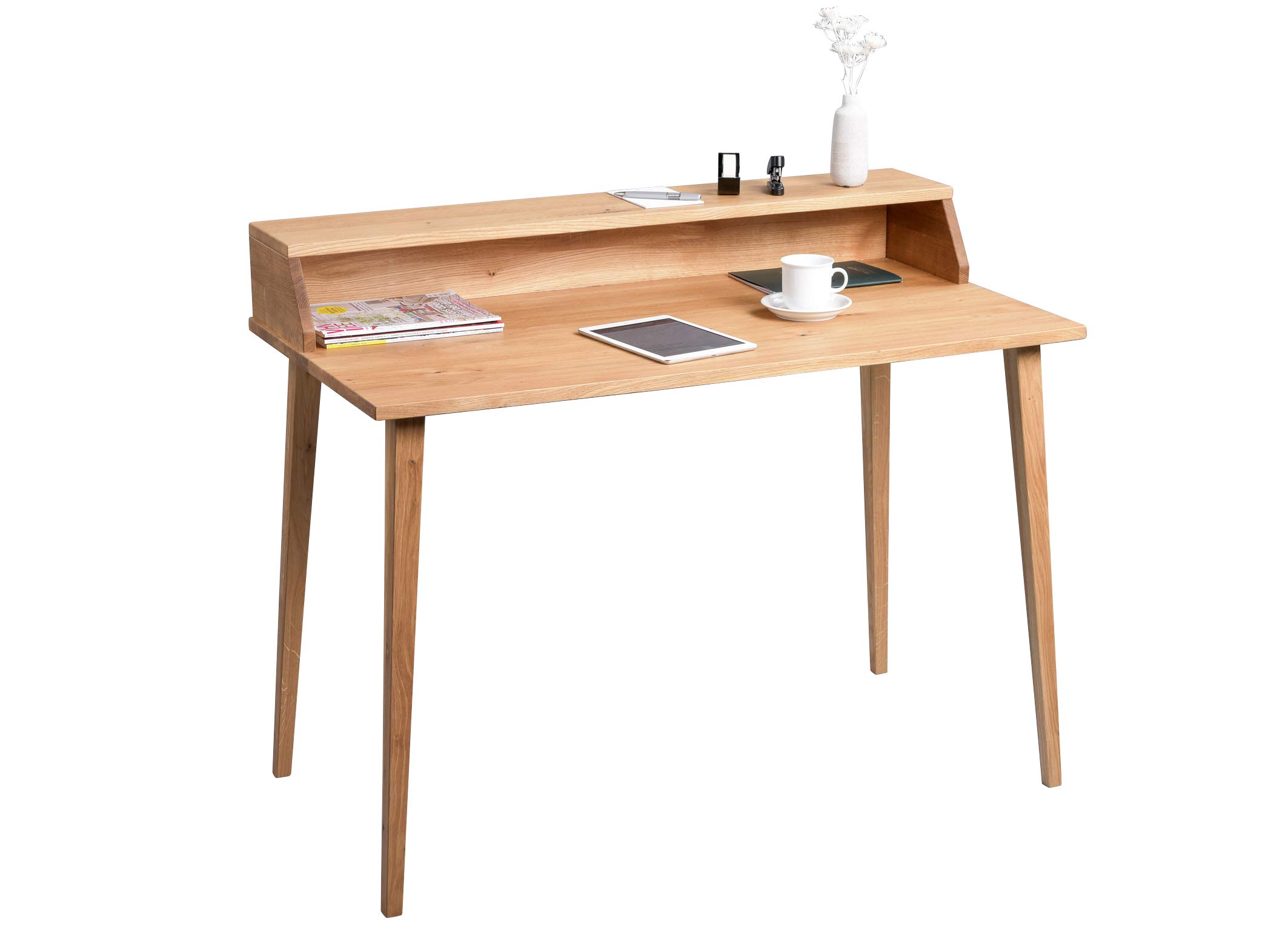 HomeTrends4You Desk, solid wood, Brown, 115x92x60