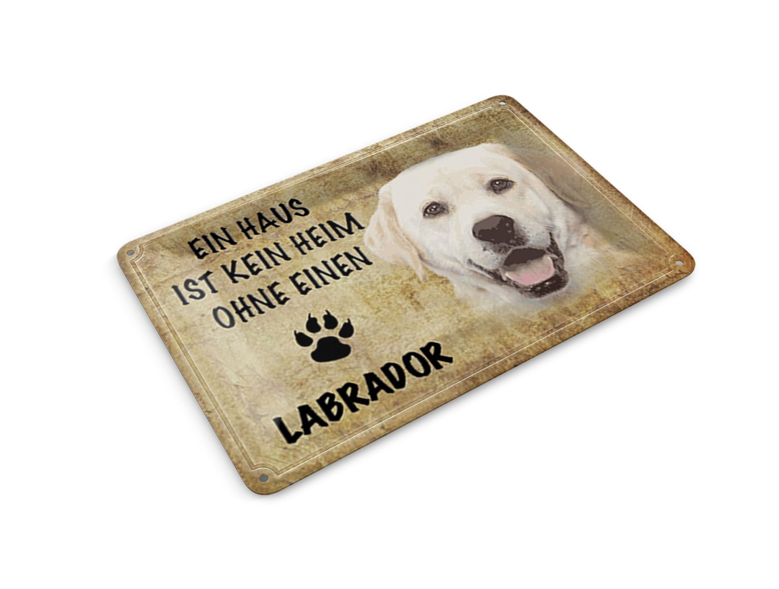 Femer Tin Postcard Saying 14 x 10 cm Labrador Dog Without No Home Decorative Sign