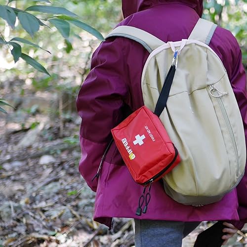 Miniatura 5 de O'IFFEEI Bolsa vacía pequeña de primeros auxilios, portátil para exteriores, camping, senderismo, mochileros, viajes. Bolsa médica pequeña para