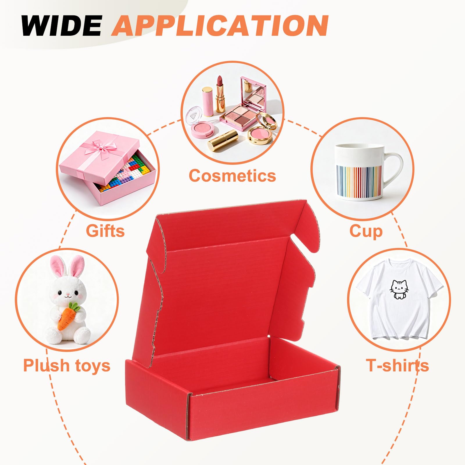 PATIKIL 6 x 4 x 1.6 Inch Shipping Boxes, 30 Pack Color Corrugated Cardboard Box Cute Carton Boxes Literature Mailer for Mailing Packaging Small Business Gift Storage, Red - Image 4