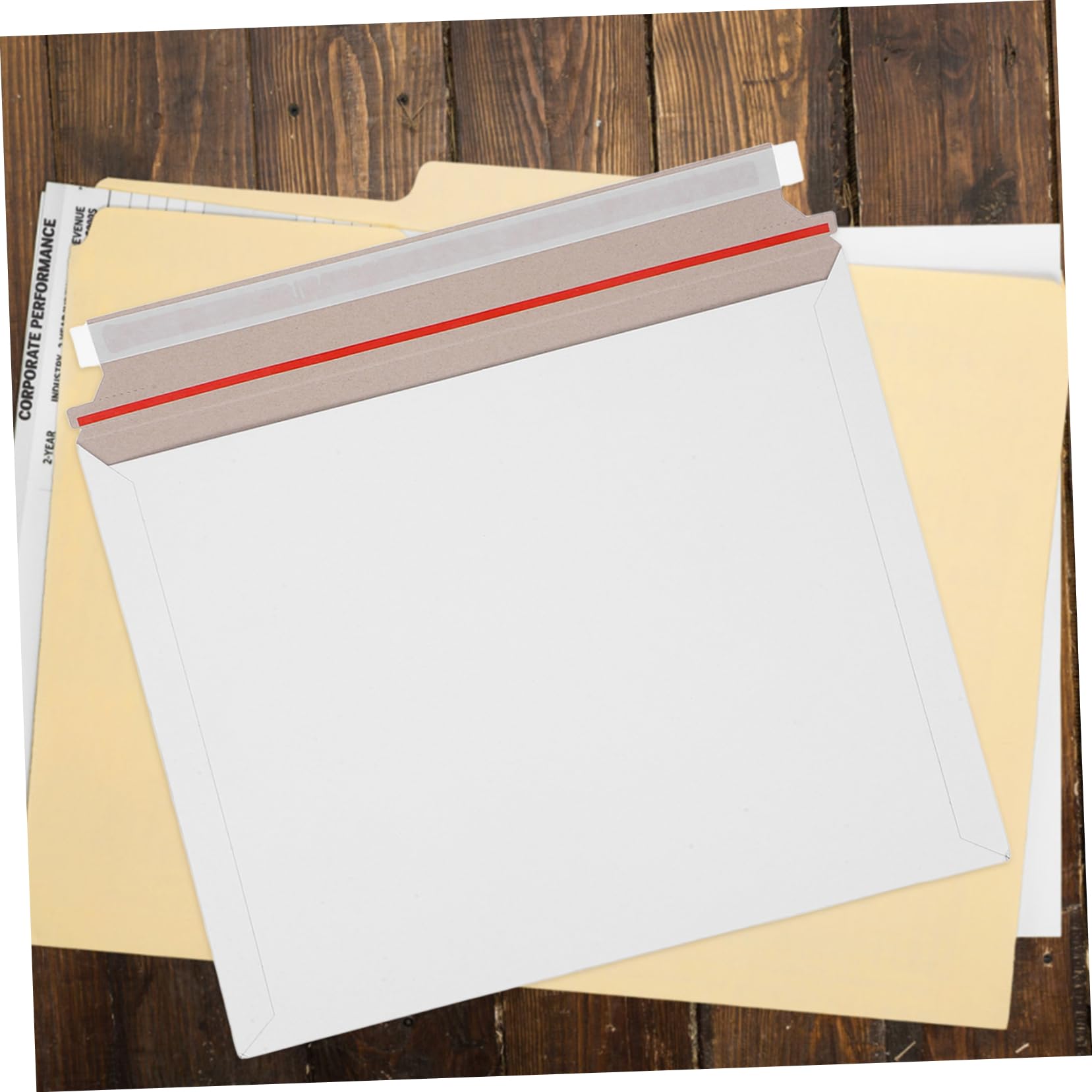 Gatuida 20pièces Enveloppes Blanches Plates Auto-adhésives Carton Rigide Pour Emballage Expédition De Documents Photos
