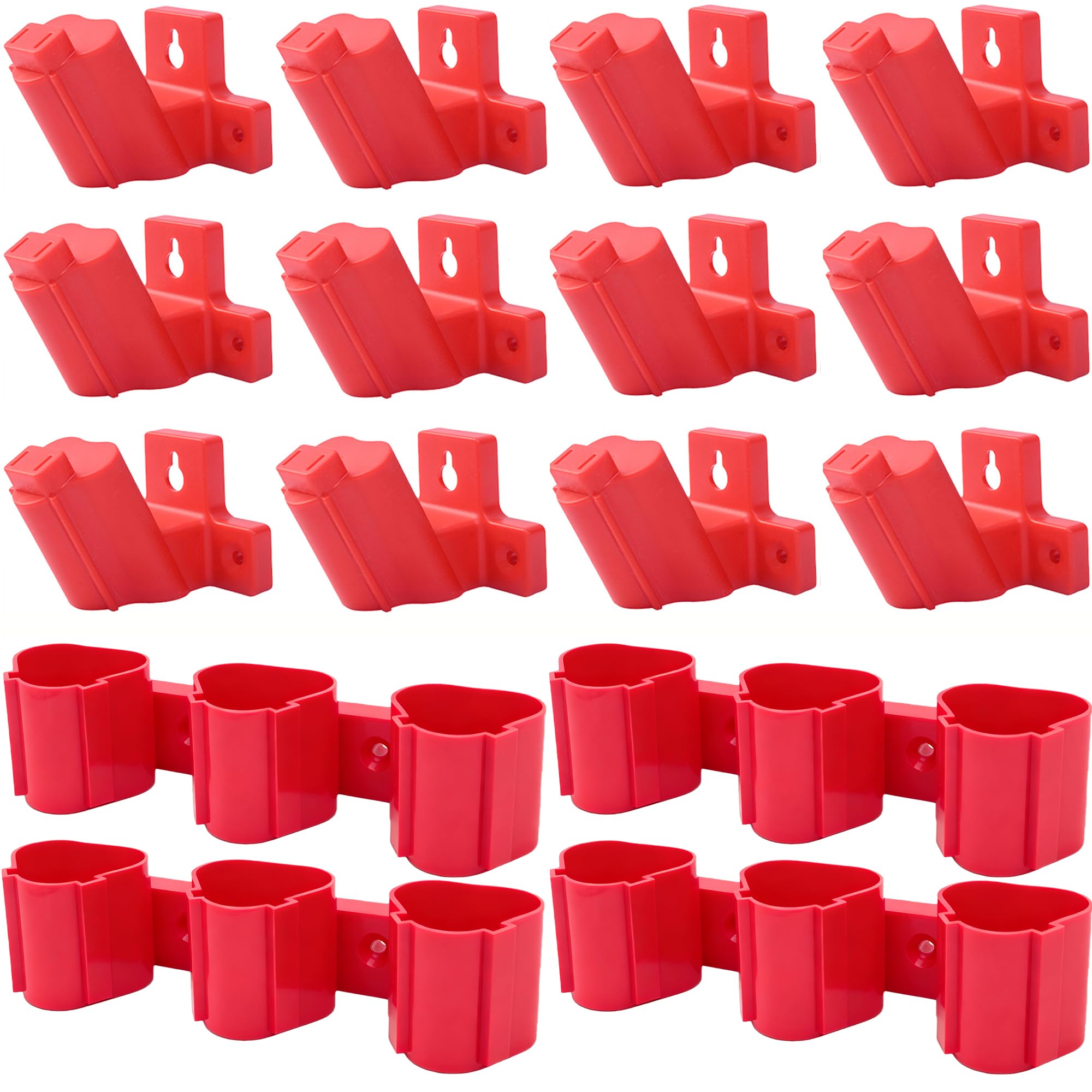 4 Pack Battery Holder and 12 pack Tool Holders Compatible Milwaukee M12 12V Wall Mount Pl…