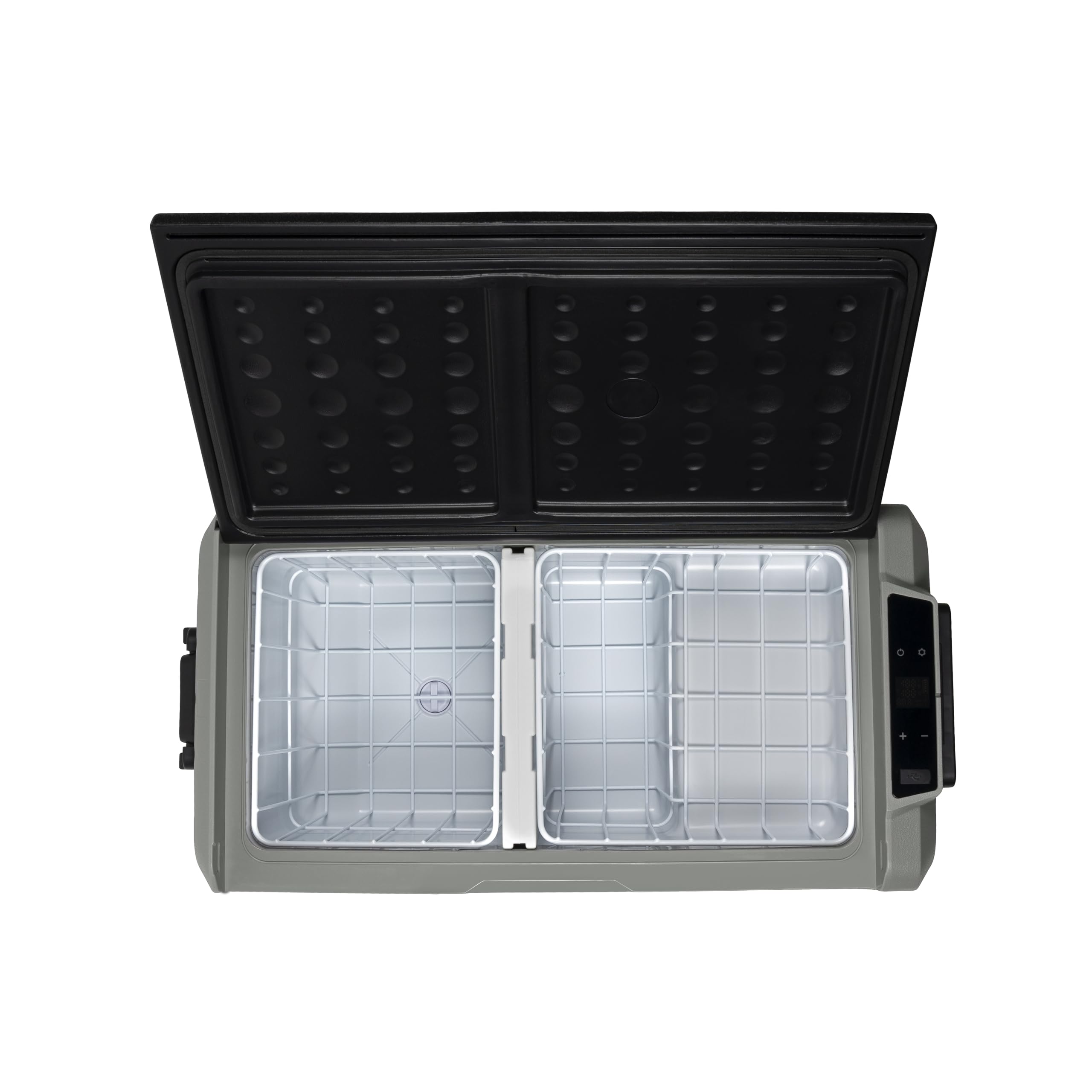 Steamy-E Dual Zone 36 Roller, Elektrische Kompressor Kühlbox mit Rollen, 32 Liter, 12V/ 230V, zum Kühlen und Gefrieren, Für Camping