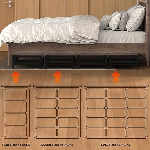 Miniatura 3 de ANGELLOONG Organizador de juguetes de almacenamiento debajo de la cama con ruedas, organizador de caja de juguetes de 100 litros de gran capacidad,