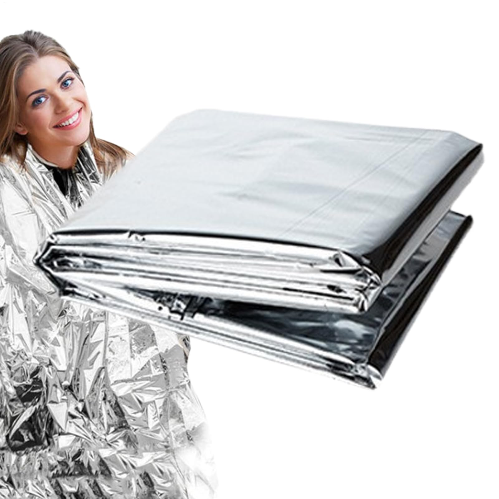 Sack d'urgence - Couverture de survie thermique spatiale en papier d'aluminium, kit d'équipement de survie , couverture réflexive de sauvetage, équipement de prévention de l'hypothermie | O