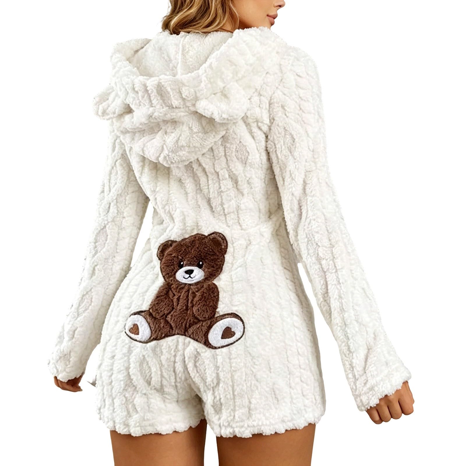 Mono de forro polar para mujer ideal para días de descanso en casa y noches frías de invierno 8