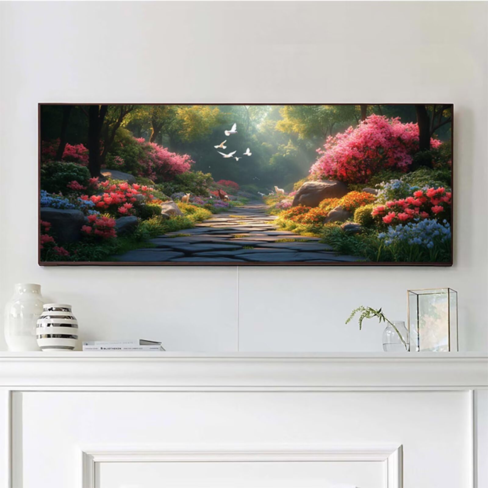 Dipingere con i Numeri Adulti Flower, Pianta Paint by Numbers Kit, Fai Da Te Passatempo per Adulti Kit, Dipingere con i Numeri con Pennelli e Vernice Acrilica, Inverno Decorazioni Casa 110x50cm 9-3953