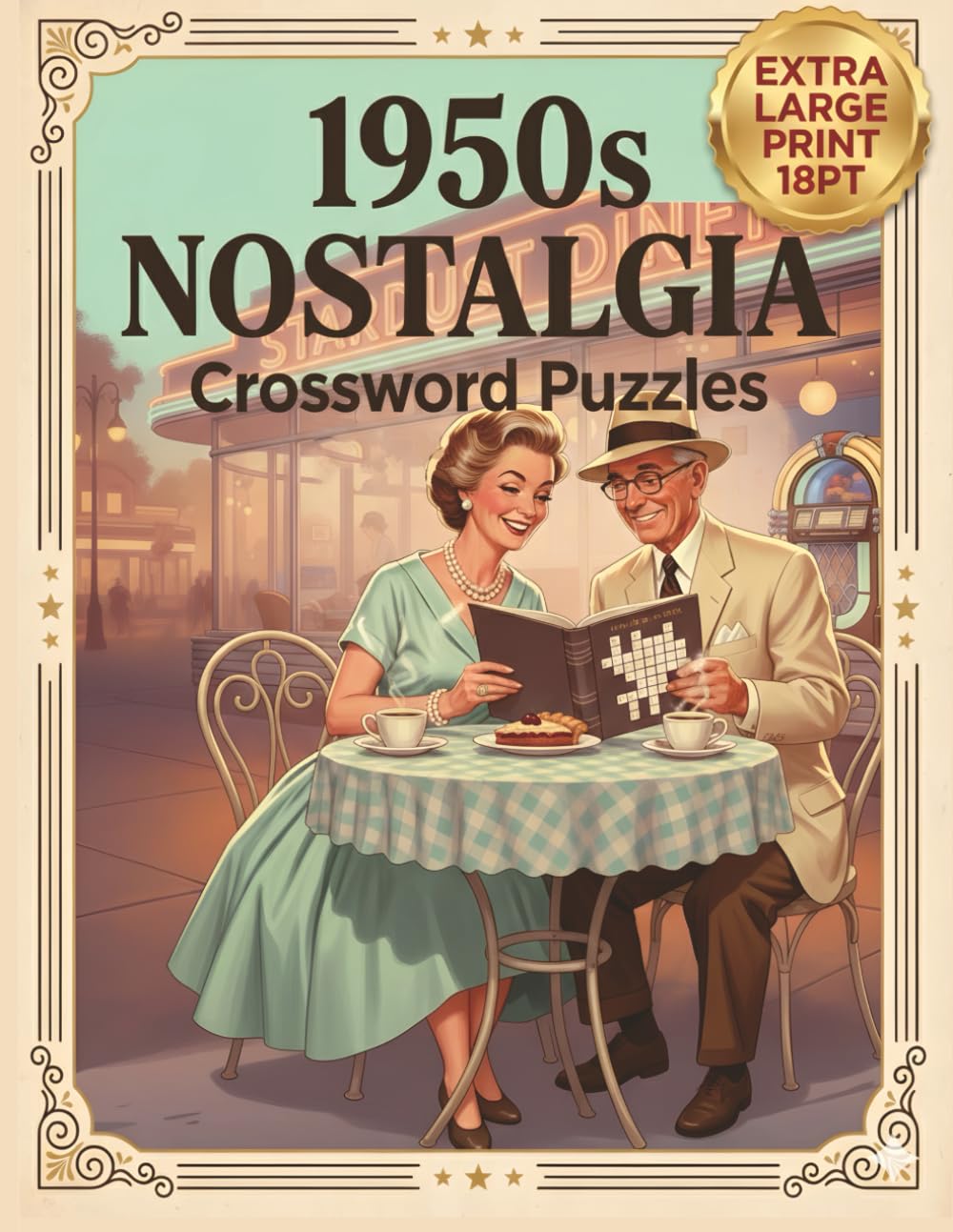 1950s Nostalgia Crosswords: Memory Lane: 100 Thematic Large Print Puzzles for Seniors Relive the Golden Era (18pt Large Print Edition)