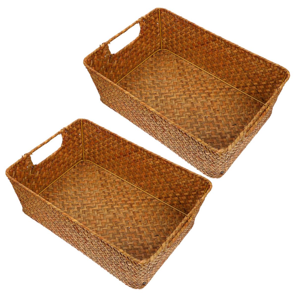 Panier de rangement en osier tressé 30x20x10 cm corbeille de rangement bureau