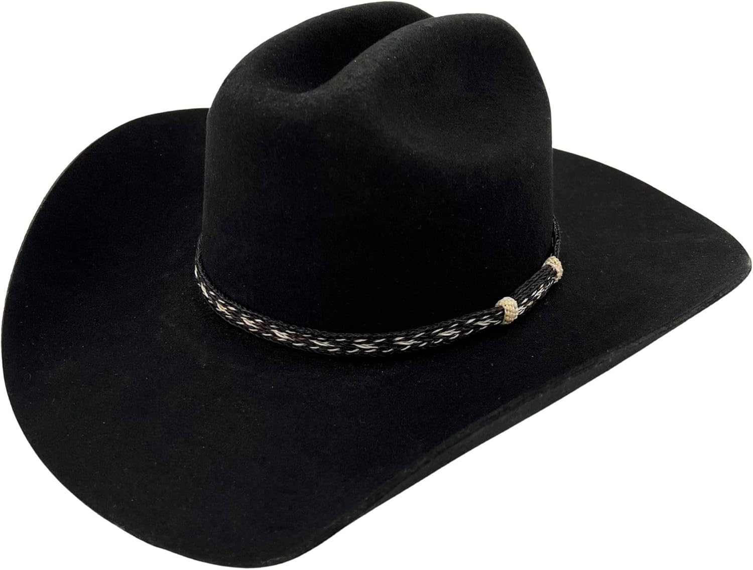 Black Socks Western Horsehair Hat Band for Cowboy Hats – Handmade Adjustable Braided Hat Accessory – 5-Strand Genuine Horsehair with Single Tassel – Rustic Western Style - Image 4