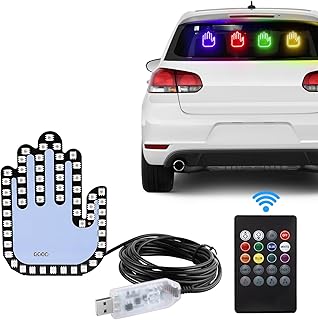1797 Hand Gesture Light for Car Stop Sign LED Finger Finger Flicker Hand Gesture Road Rage Funny Gifts Cool Gadgets for Men Women USB 7-Color Adjust Brightness