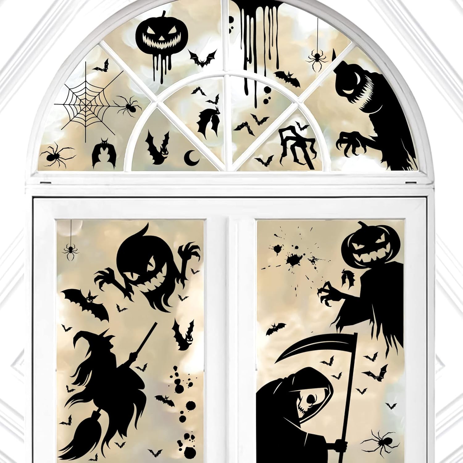 133PCS Halloween Window Stickers Kalolary DoubleSided