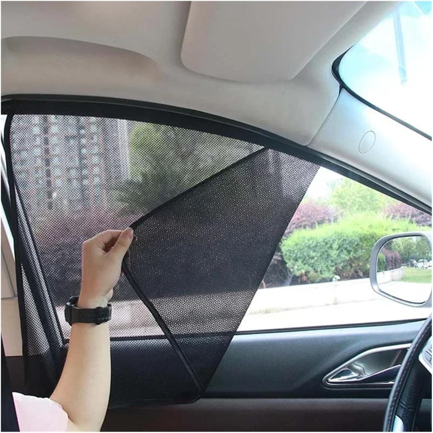 Magnetized Car Sun Shade Sunlight Protection Car Curtain Car Window Sunshade Side Window Protection Film Mesh Sun Visor Vehicle Supplies(Magnet front)