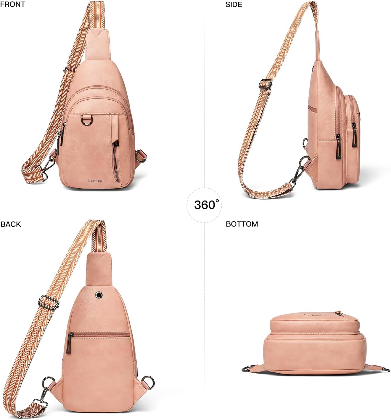 7L Sling Bag for Women Men Leather Small Sling Backpack Daypack Anti Theft Fanny Pack Crossbody Purse Travel - Image 8