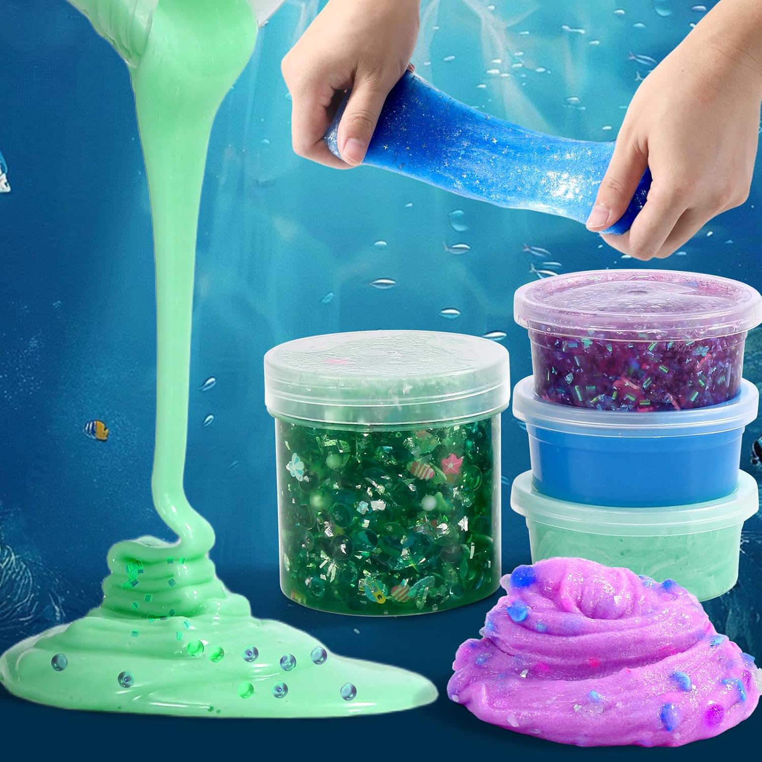 OPLDYRK Slime Kit for Girls Ages 8-12 Mini Butter, Clear, Water, Cloud Slimes, Slime Making Kit for Kids DIY Craft Kits,6 7 8 9 10 Year Old Girl Birthday Gift Cute Stuff