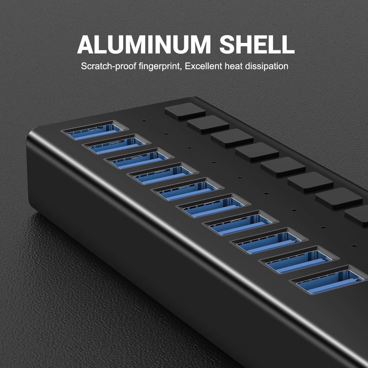 Limited Discount AGEEN USB Hub 3.0 Powered 90W Data Hub, Multiport 16 Port Powered 12V/7.5A Adapter Compatible with Laptop PC Computer Mobile HDD Flash Drive Individual On/Off Switches and Lights Splitter USB 3 Hub