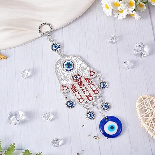 Miniatura 2 de Decoración creativa hecha a mano con talismán de mano santa de Fátima y herradura de ojo malvado, dije de buena suerte, oficina, decoración de 1pc