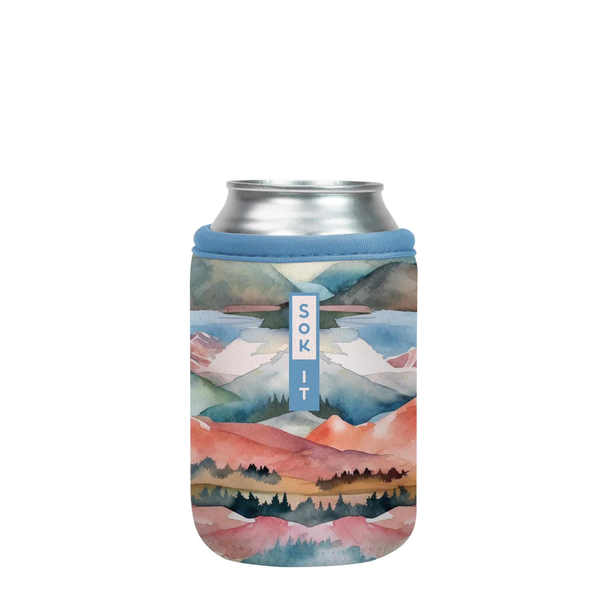 Sok It CanSok Sleeve for Beer & Soda Insulated Neoprene Cover (Wanderlust Wonders, 12oz Can Sleeve)