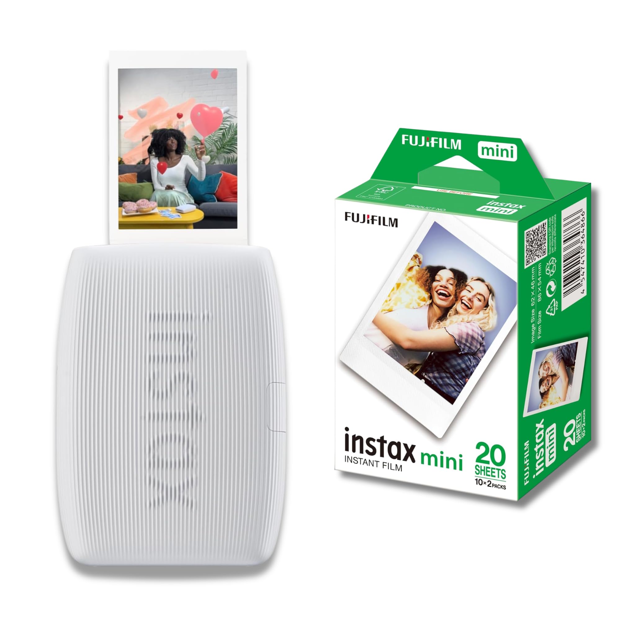 instax Fujifilm mini Link 3 Clay White | Stampante per Smartphone + 20 Pellicole mini