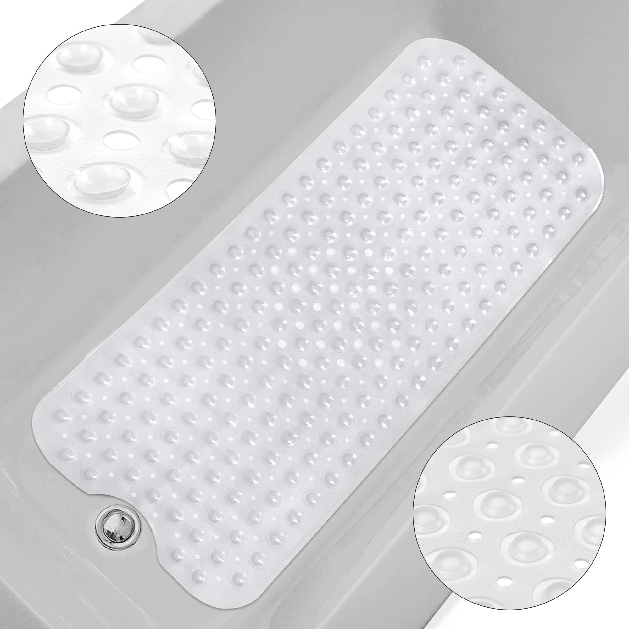 Premium Bath Mat 40cm x 100cm - Bathroom Accessory, Non-Slip and Anti-Mould Design, Ideal for Safety and Hygiene in Your Home, Durable and Stylish for Modern Bathroom Décor (Clear)