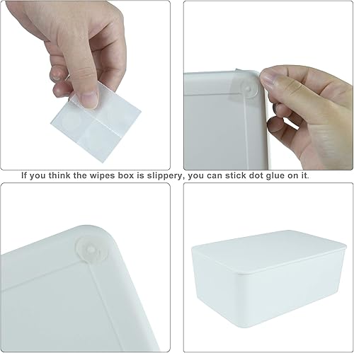 Miniatura 6 de Dispensador de toallitas para pañales, caja de almacenamiento de pañuelos, soporte dispensador de toallitas húmedas con tapa para el hogar, oficina