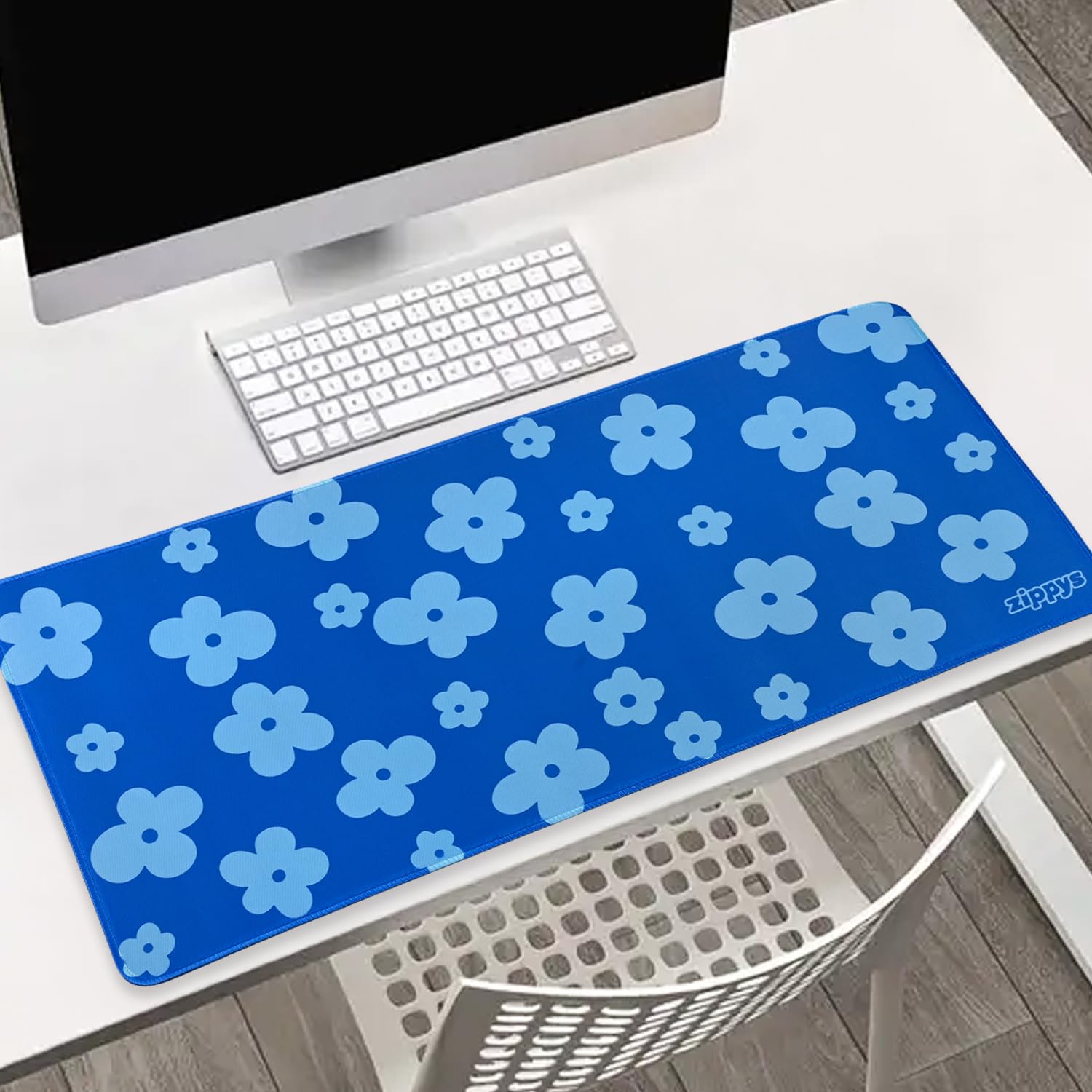 Printed Mouse Pad 60 x 30 cm – Smooth Surface Anti-Slip Rubber Base Mousepad for Laptop & Computer, Waterproof Durable Desk Mat for Office, Home, Gaming & Work (Blue-Flowers)-image-40