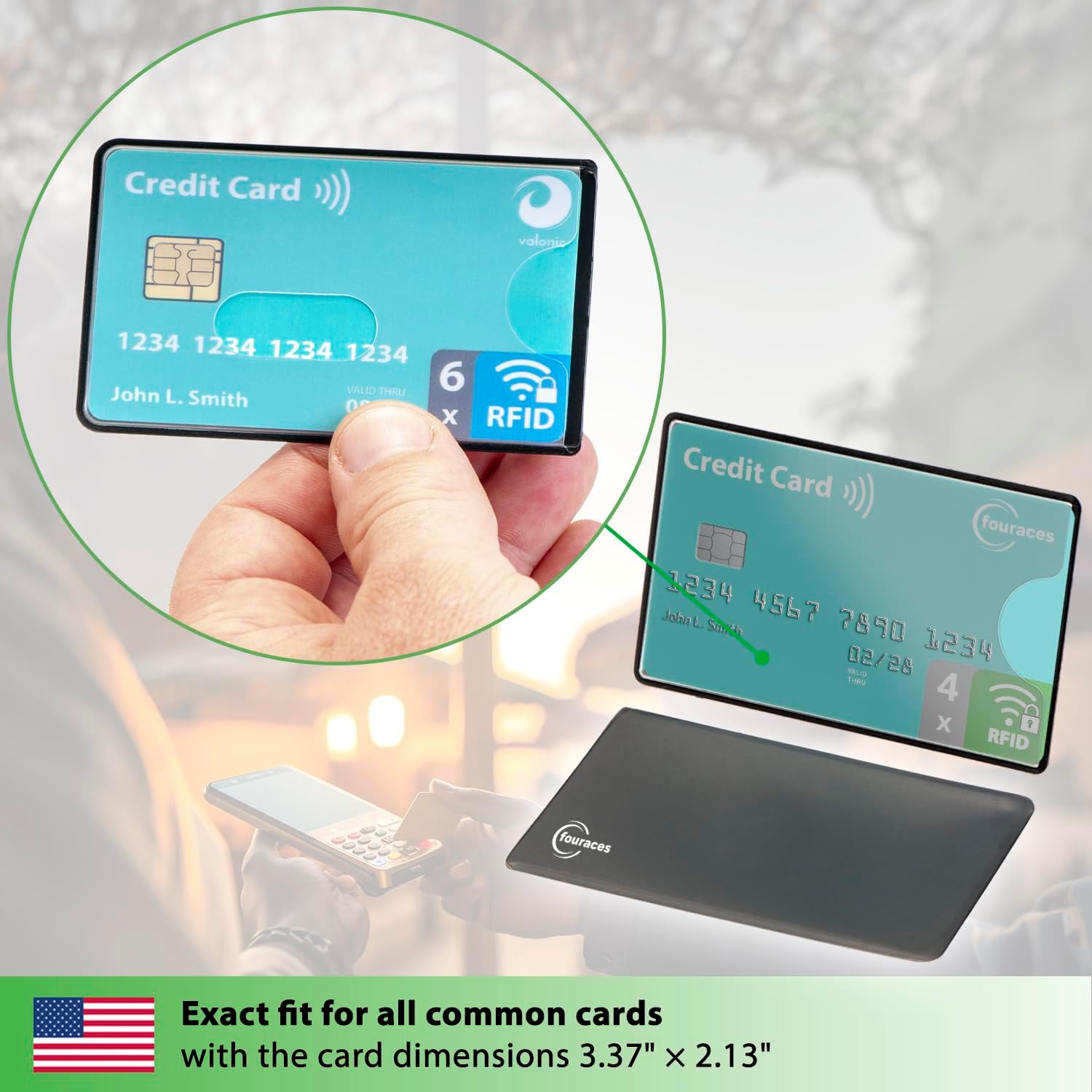 rfid blocking sleeves, 4 pieces - credit card protector - card blocker for bank card, anti fraud nfc card holder