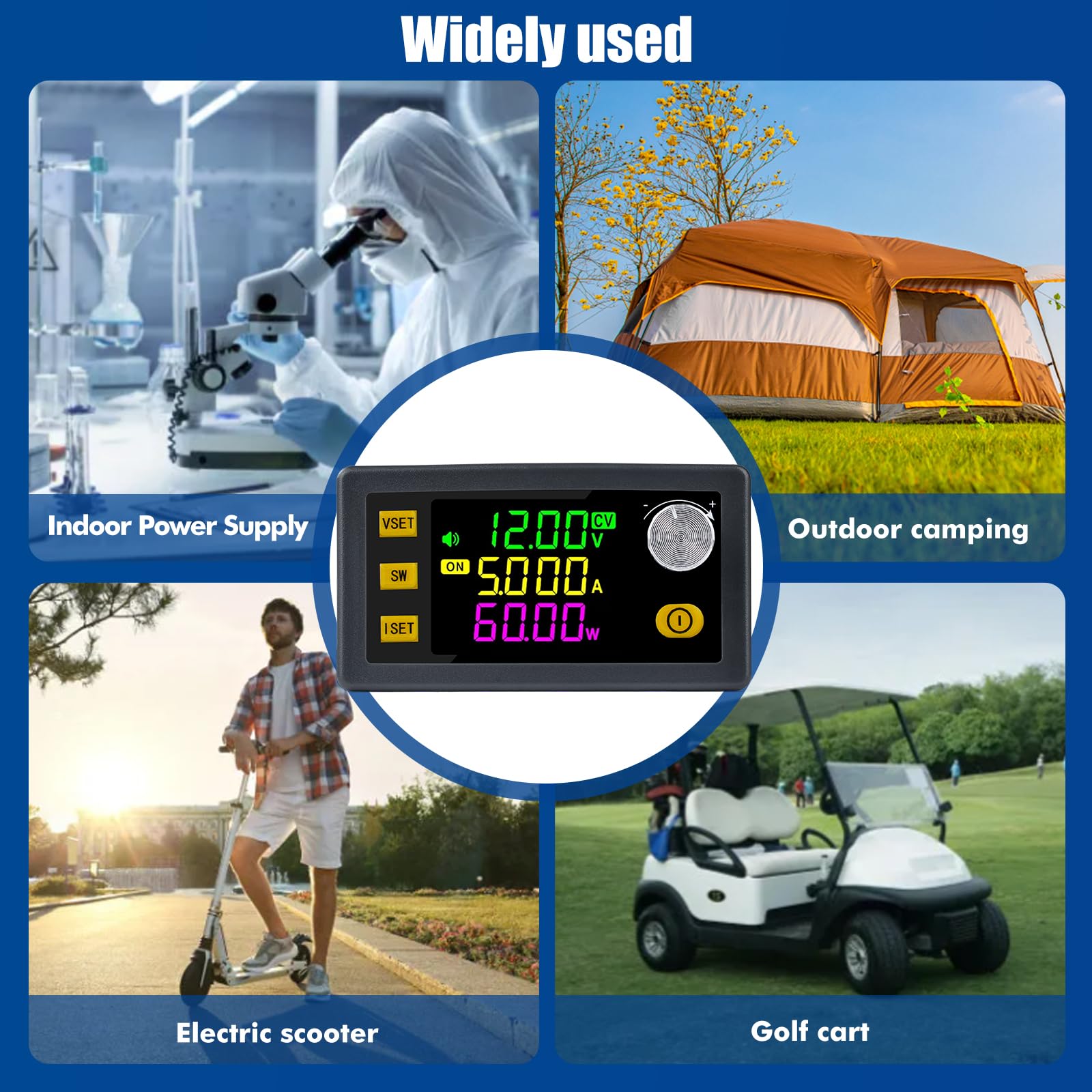 Regulador de voltaje 12V CC DC Step down convertidor Step up convertidor 12V 5V dc 6-36V a 0-36V 120W 6A VA Color LCD Solar Módulo de carga Módulo de potencia Protección (SK120)
