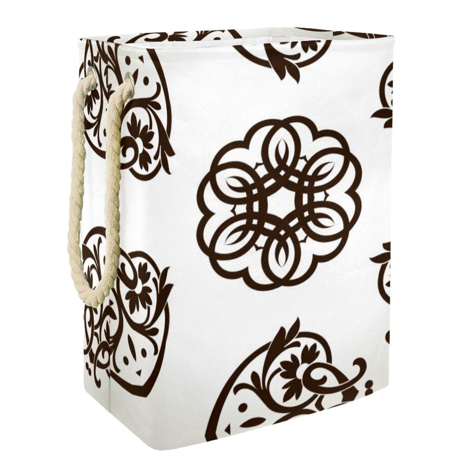 Panier à linge imperméable à poignée motif floral grand format pour le rangement de la maison