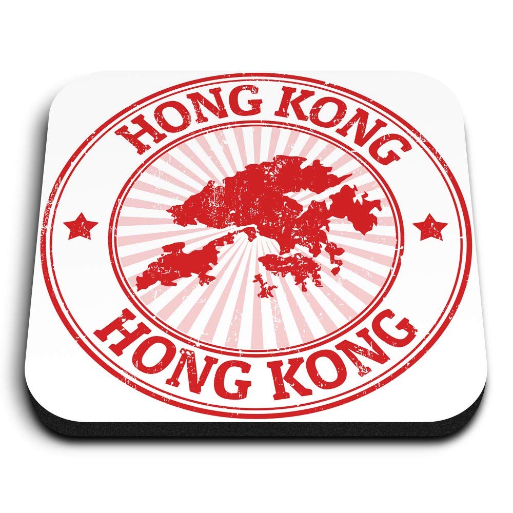 Destination Vinyl Ltd Multicolor 1 X Square Mdf Fridge Magnet - Hong Kong Travel Map China Tourism 4727