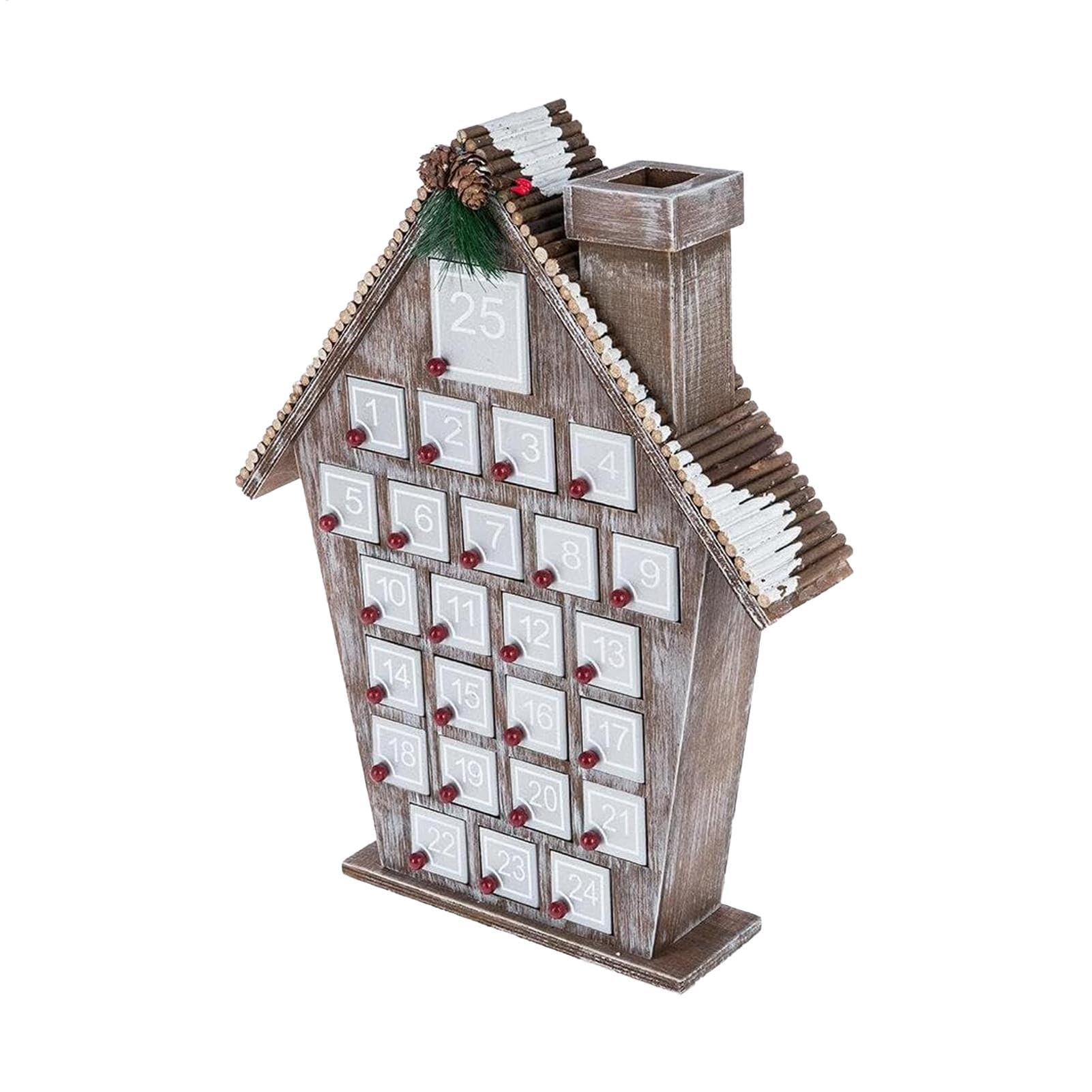 Weihnachts-Adventskalender Haus,Haus-Adventskalender,Countdown | Adventskalender | Weihnachts-Adventskalender 24 Tage, Countdown-Kalender mit Schubladen für Kinder und Erwachsene