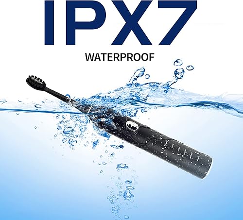 Vista 6 de Cepillo de dientes sónico para adultos, cepillo de dientes eléctrico con 5 modos de limpieza, cepillo de dientes eléctrico recargable, temporizador