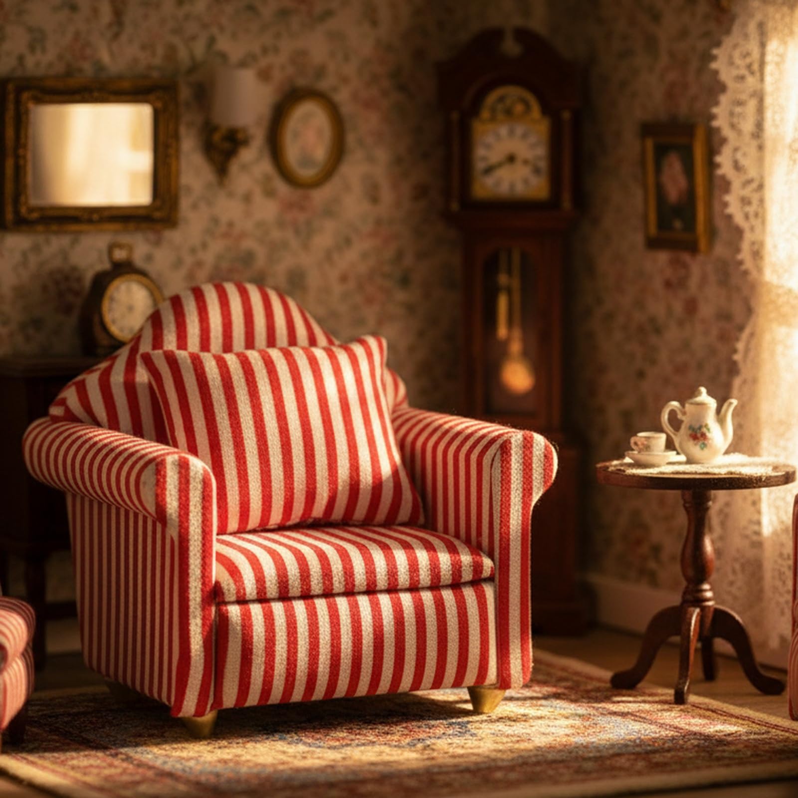 Amazon.com: Dollhouse Couch with Pillow 1 12 Scale Miniature Sofa