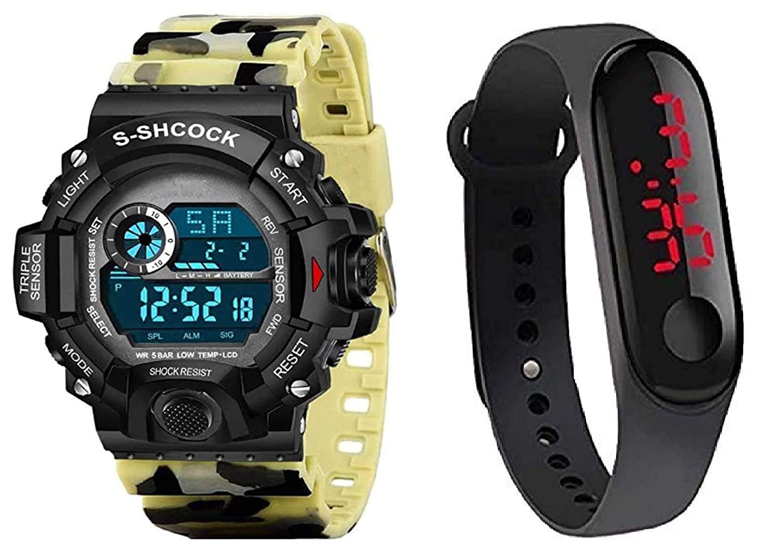 SELLORIA Multicolor Army Digital Watches Pack of 2 for Boys & Mens (Yellow+M3 Black) (B08K471458) Amazon Price History, Amazon Price Tracker
