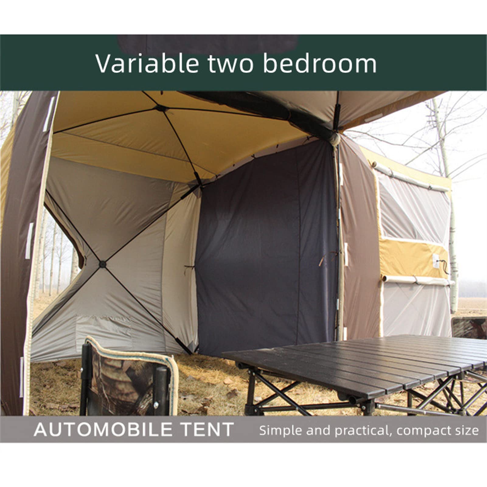 Tente de Camping，Tente de Toit， Tentes de hayon de Voiture imperméables à Double Couche pour 6 à 8 Personnes, auvent de Voiture, abri Solaire, tentes de Camping