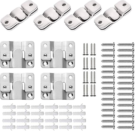 Fiyuer 8PCS Flush Concealed Mount Brackets Z Clip Mounting Bracket