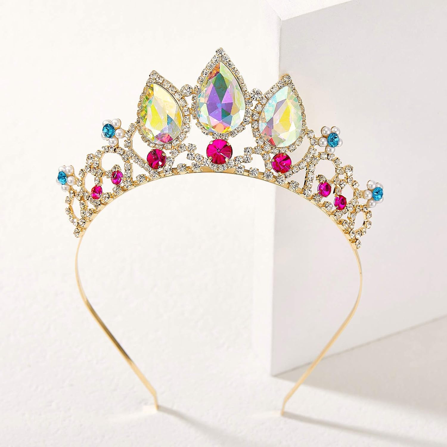 SWEETV Princess Tiaras for Little Girls, Kids Dress-up Crown Headband, Birthday Wedding Halloween Cosplay Hair Accessories - Image 5