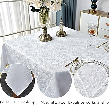 Amazon｜長方形のテーブルクロス-ダマスクテーブルクロスジャ