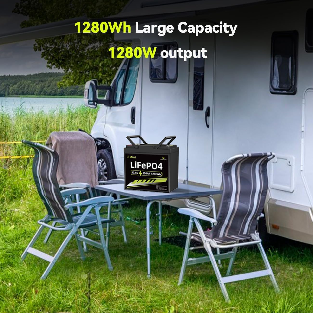 12V 100Ah Mini LiFePO4 Battery, Smaller Than BCI Group 31 Built in100A BMS,Low Temperature Protection,1280Wh, Up to 15000 Cycles, Lithium Battery for RVs, Trolling Motor & Solar System