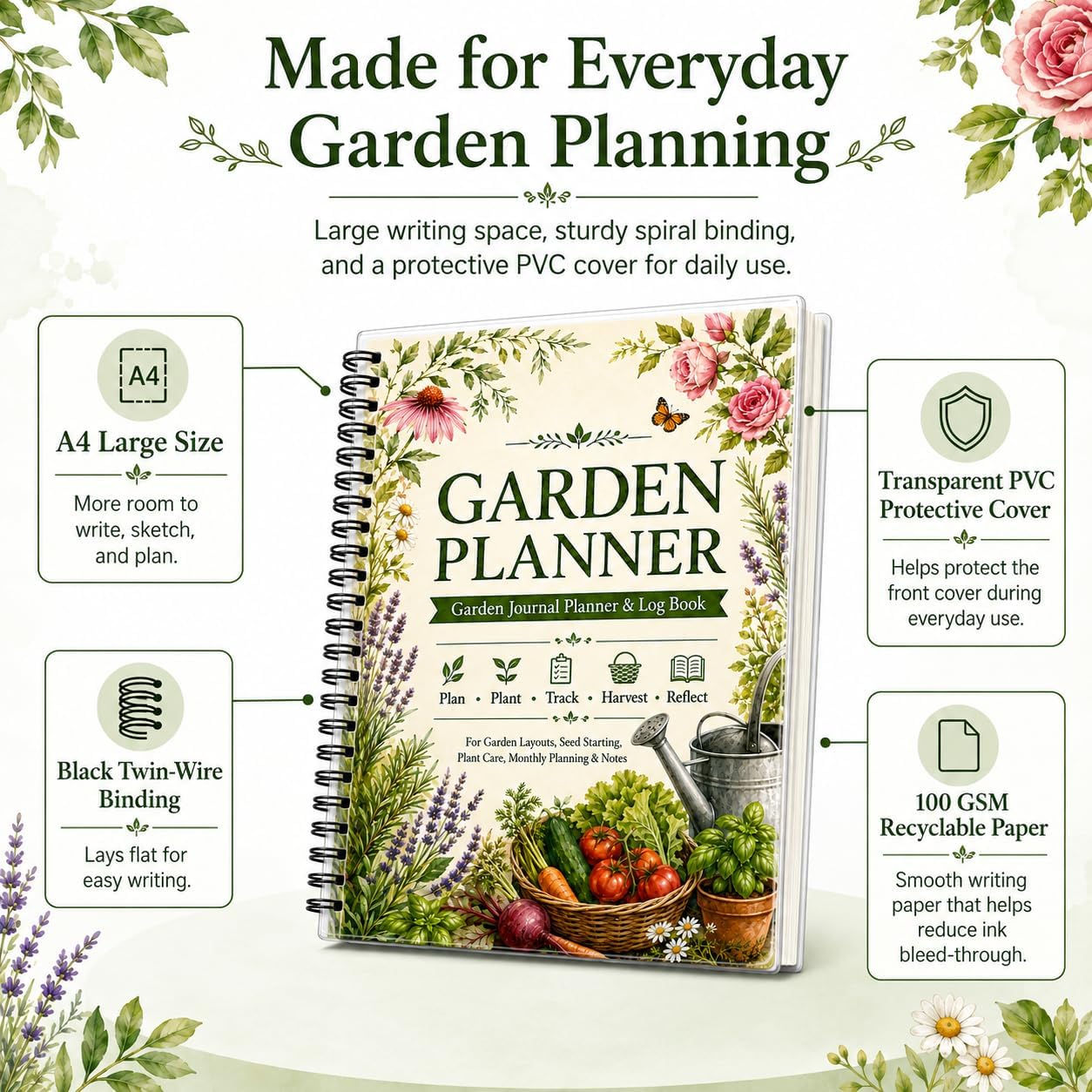 Garden Planner – Garden Journal Planner and Log Book with Monthly & Weekly Checklists, Gardening Journal for Plant Care, Budget, and Harvest Tracking image 5
