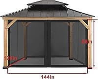Vista 5 de CoastShade Malla Mosquitera de Repuesto Universal para Paredes Laterales Solamente para Toldo de Glorieta de 10' x 12