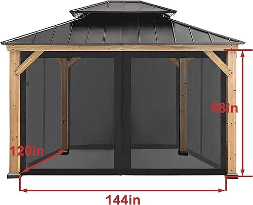 Miniatura 10 de CoastShade Toldo de repuesto universal para mosquitera, paredes laterales de 7 pies de altura para toldo de 8 x 8 o 10 x 10 o 10 x 12 pulgadas,