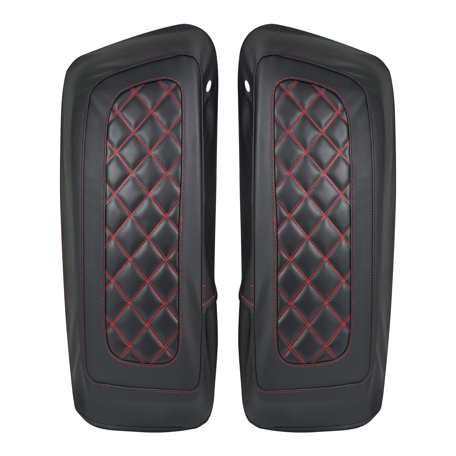 Housses de Couvercle de Sacoche, Housses rigides pour Harley Touring Street Glide Road Glide Road King Electra Glide Tri Glide 2014-2024 (Coutures Rouges)