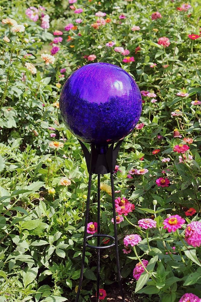 Achla Designs 12-Inch Crackle Gazing Globe Ball, Blue