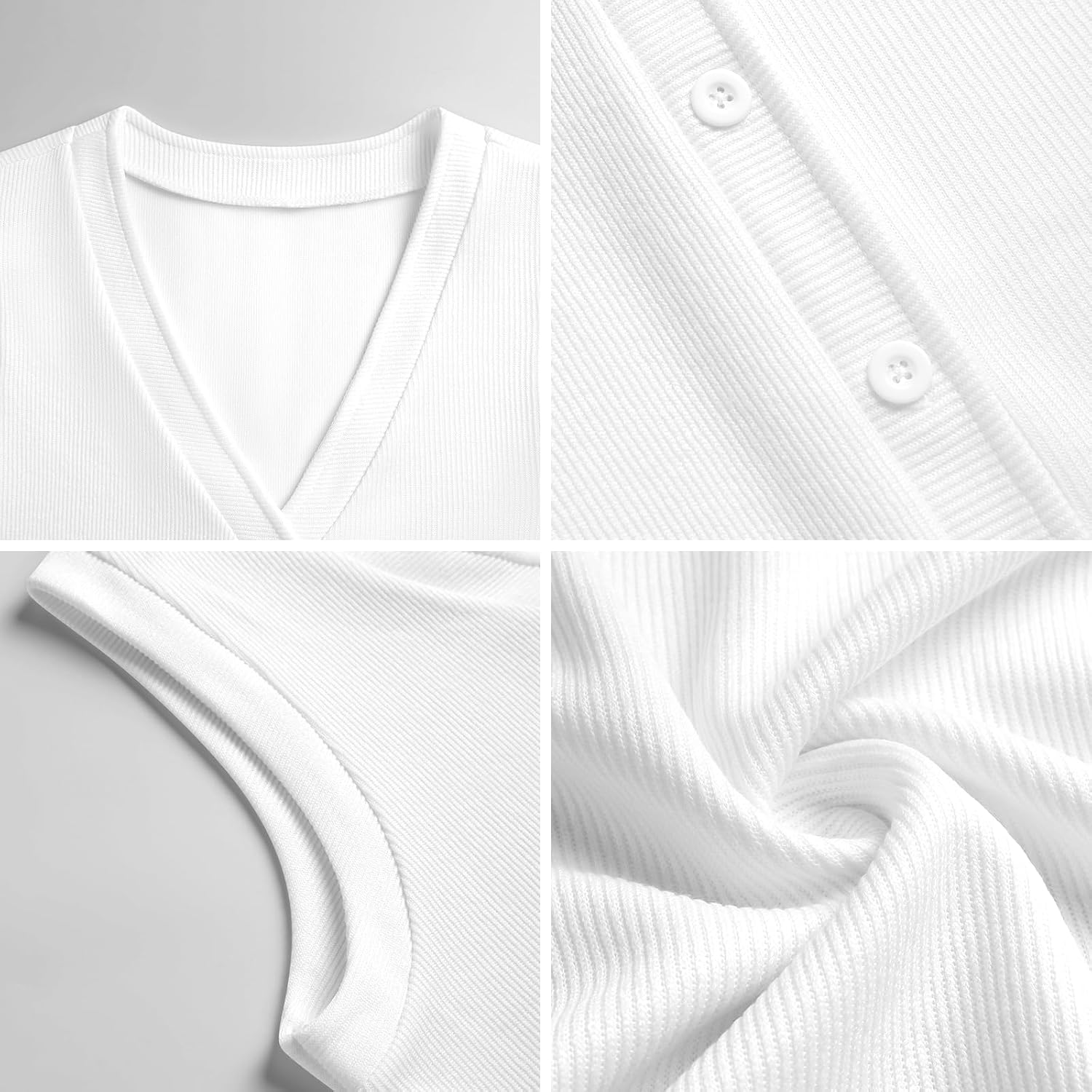 Women's Casual V Neck Button Waistcoat Cardigan 2026 Sleeveless Sweater Vest - Image 6
